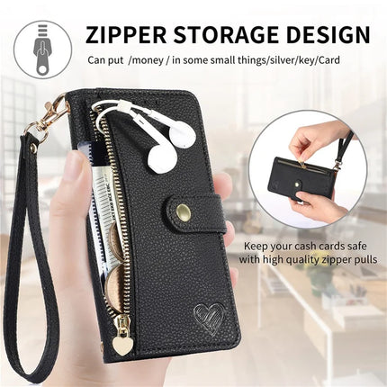 For OnePlus Nord CE4 Lite 5G / Oppo K12x 5G (China) Case RFID Blocking Zipper Pocket Leather Wallet Phone Cover