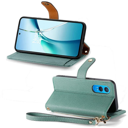 For OnePlus Nord CE4 Lite 5G / Oppo K12x 5G (China) Case RFID Blocking Zipper Pocket Leather Wallet Phone Cover