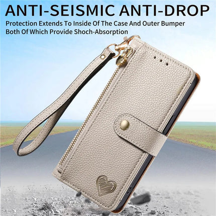 For OnePlus Nord CE4 Lite 5G / Oppo K12x 5G (China) Case RFID Blocking Zipper Pocket Leather Wallet Phone Cover