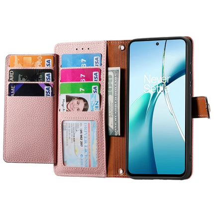 For OnePlus Nord CE4 Lite 5G / Oppo K12x 5G (China) Case RFID Blocking Zipper Pocket Leather Wallet Phone Cover