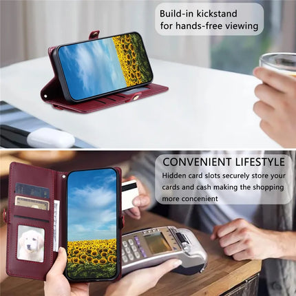 For Motorola Edge 50 Neo 5G / Moto S50 5G / Thinkphone 25 5G Leather Case with Wrist Strap Wallet Stand Phone Cover