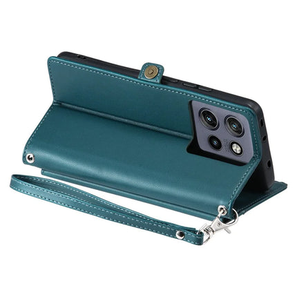 For Motorola Edge 50 Neo 5G / Moto S50 5G / Thinkphone 25 5G Leather Case with Wrist Strap Wallet Stand Phone Cover
