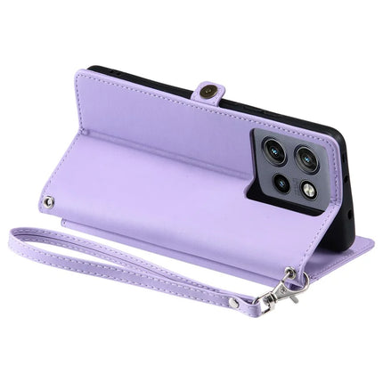 For Motorola Edge 50 Neo 5G / Moto S50 5G / Thinkphone 25 5G Leather Case with Wrist Strap Wallet Stand Phone Cover