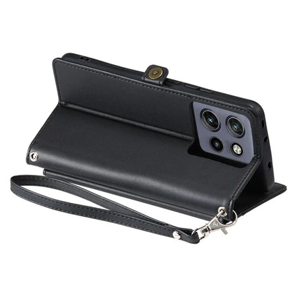 For Motorola Edge 50 Neo 5G / Moto S50 5G / Thinkphone 25 5G Leather Case with Wrist Strap Wallet Stand Phone Cover
