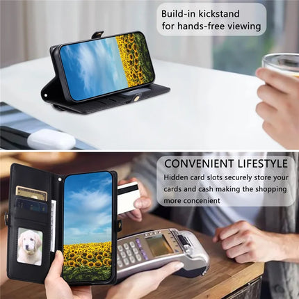 For Motorola Edge 50 Neo 5G / Moto S50 5G / Thinkphone 25 5G Leather Case with Wrist Strap Wallet Stand Phone Cover
