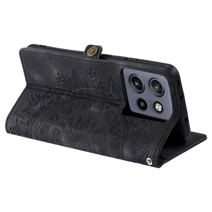 Style 016 For Motorola Edge 50 Neo 5G / Moto S50 5G / Thinkphone 25 5G Case Skin Feel Totem Imprinted Wallet Leather Phone Cover