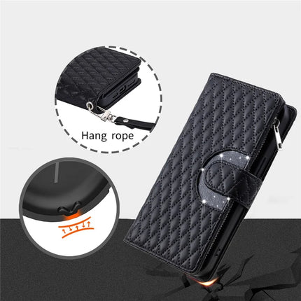 Style 012 for Motorola Edge 50 Neo 5G / Moto S50 5G / Thinkphone 25 5G Case Zipper Pocket Glitter Leather Phone Cover