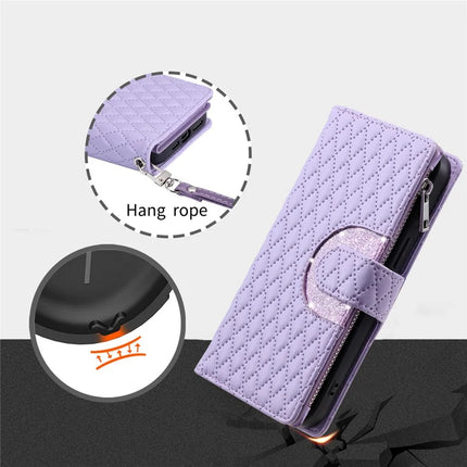 Style 012 for Motorola Edge 50 Neo 5G / Moto S50 5G / Thinkphone 25 5G Case Zipper Pocket Glitter Leather Phone Cover