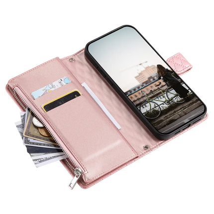Style 012 for Motorola Edge 50 Neo 5G / Moto S50 5G / Thinkphone 25 5G Case Zipper Pocket Glitter Leather Phone Cover