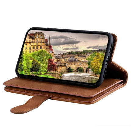 For Motorola Edge 50 Neo 5G / Moto S50 5G / Thinkphone 25 5G Case PU Leather Phone Cover with Zipper Wallet 9 Card Slots