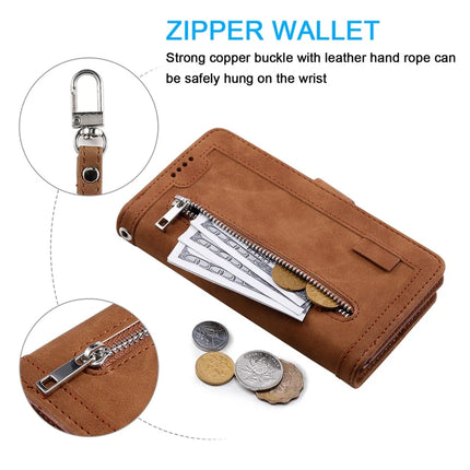 For Motorola Edge 50 Neo 5G / Moto S50 5G / Thinkphone 25 5G Case PU Leather Phone Cover with Zipper Wallet 9 Card Slots