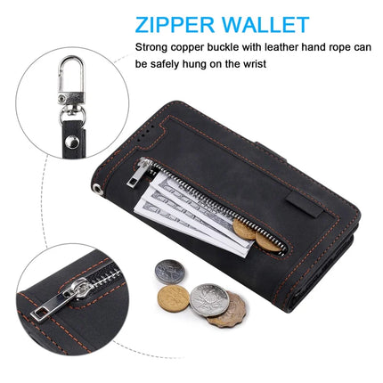For Motorola Edge 50 Neo 5G / Moto S50 5G / Thinkphone 25 5G Case PU Leather Phone Cover with Zipper Wallet 9 Card Slots