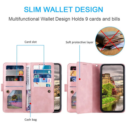 For Motorola Edge 50 Neo 5G / Moto S50 5G / Thinkphone 25 5G Case PU Leather Phone Cover with Zipper Wallet 9 Card Slots