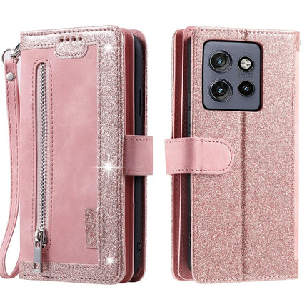 For Motorola Edge 50 Neo 5G / Moto S50 5G / Thinkphone 25 5G Case PU Leather Phone Cover with Zipper Wallet 9 Card Slots