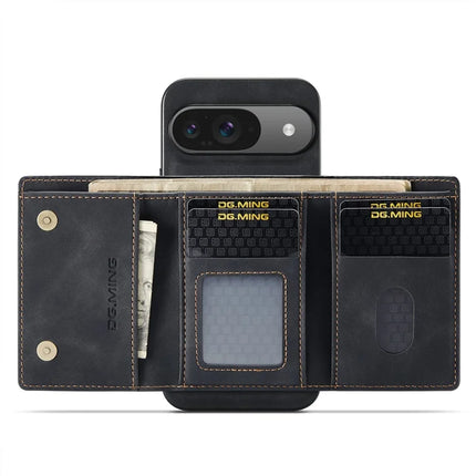 DG.MING M1 Series for Google Pixel 9 Pro / Pixel 9 Case Kickstand PU Phone Cover with Detachable Wallet