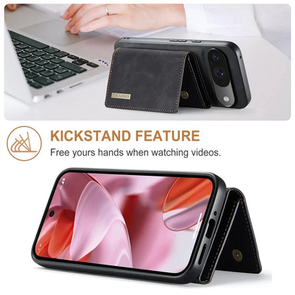 DG.MING M1 Series for Google Pixel 9 Pro / Pixel 9 Case Kickstand PU Phone Cover with Detachable Wallet