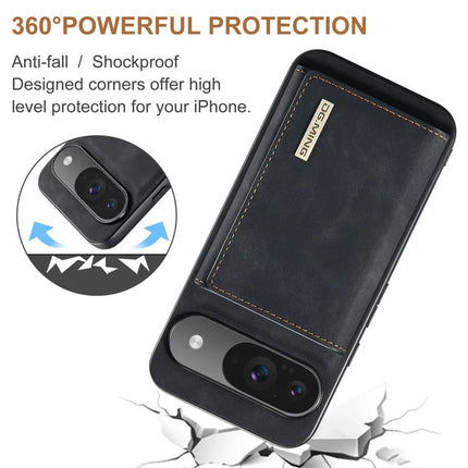 DG.MING M1 Series for Google Pixel 9 Pro / Pixel 9 Case Kickstand PU Phone Cover with Detachable Wallet