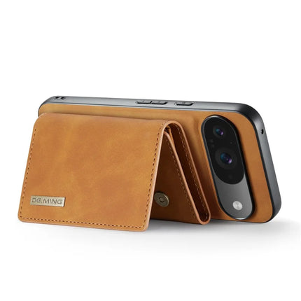 DG.MING M1 Series for Google Pixel 9 Pro / Pixel 9 Case Kickstand PU Phone Cover with Detachable Wallet