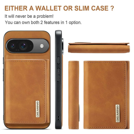 DG.MING M1 Series for Google Pixel 9 Pro / Pixel 9 Case Kickstand PU Phone Cover with Detachable Wallet