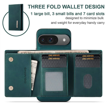 DG.MING M1 Series for Google Pixel 9 Pro / Pixel 9 Case Kickstand PU Phone Cover with Detachable Wallet