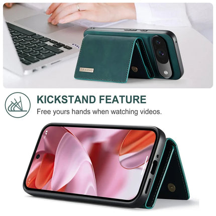 DG.MING M1 Series for Google Pixel 9 Pro / Pixel 9 Case Kickstand PU Phone Cover with Detachable Wallet