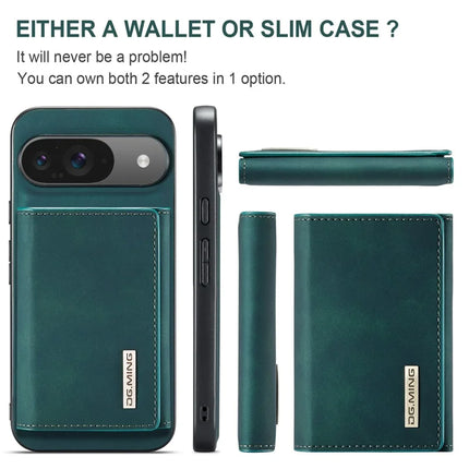 DG.MING M1 Series for Google Pixel 9 Pro / Pixel 9 Case Kickstand PU Phone Cover with Detachable Wallet