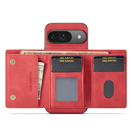 DG.MING M1 Series for Google Pixel 9 Pro / Pixel 9 Case Kickstand PU Phone Cover with Detachable Wallet