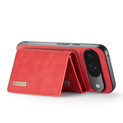 DG.MING M1 Series for Google Pixel 9 Pro / Pixel 9 Case Kickstand PU Phone Cover with Detachable Wallet