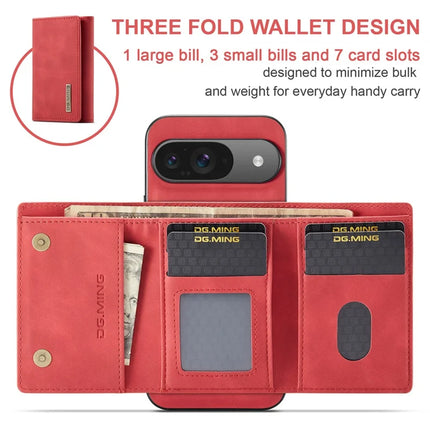 DG.MING M1 Series for Google Pixel 9 Pro / Pixel 9 Case Kickstand PU Phone Cover with Detachable Wallet