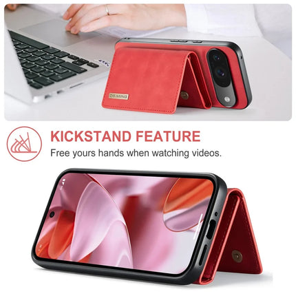 DG.MING M1 Series for Google Pixel 9 Pro / Pixel 9 Case Kickstand PU Phone Cover with Detachable Wallet