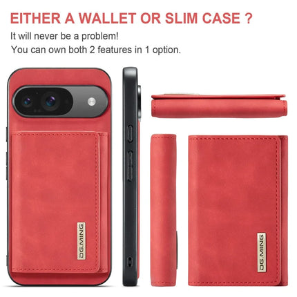DG.MING M1 Series for Google Pixel 9 Pro / Pixel 9 Case Kickstand PU Phone Cover with Detachable Wallet