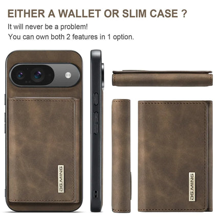 DG.MING M1 Series for Google Pixel 9 Pro / Pixel 9 Case Kickstand PU Phone Cover with Detachable Wallet