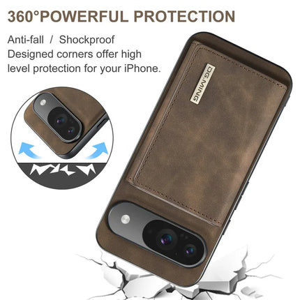 DG.MING M1 Series for Google Pixel 9 Pro / Pixel 9 Case Kickstand PU Phone Cover with Detachable Wallet