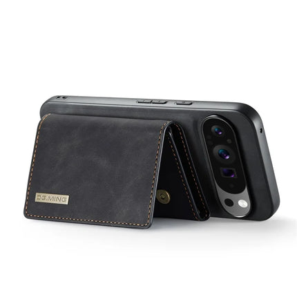 DG.MING M1 Series for Google Pixel 9 Pro XL Case Kickstand PU Phone Cover with Detachable Wallet