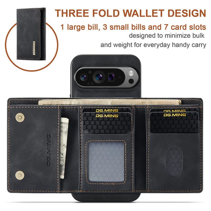 DG.MING M1 Series for Google Pixel 9 Pro XL Case Kickstand PU Phone Cover with Detachable Wallet
