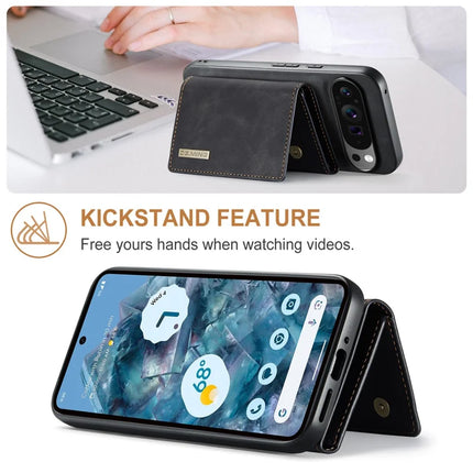 DG.MING M1 Series for Google Pixel 9 Pro XL Case Kickstand PU Phone Cover with Detachable Wallet