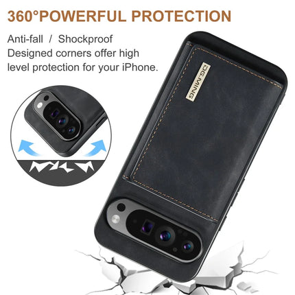DG.MING M1 Series for Google Pixel 9 Pro XL Case Kickstand PU Phone Cover with Detachable Wallet