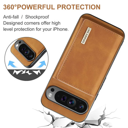DG.MING M1 Series for Google Pixel 9 Pro XL Case Kickstand PU Phone Cover with Detachable Wallet