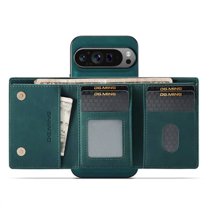 DG.MING M1 Series for Google Pixel 9 Pro XL Case Kickstand PU Phone Cover with Detachable Wallet