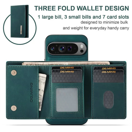 DG.MING M1 Series for Google Pixel 9 Pro XL Case Kickstand PU Phone Cover with Detachable Wallet