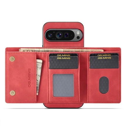 DG.MING M1 Series for Google Pixel 9 Pro XL Case Kickstand PU Phone Cover with Detachable Wallet