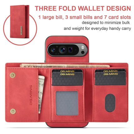 DG.MING M1 Series for Google Pixel 9 Pro XL Case Kickstand PU Phone Cover with Detachable Wallet