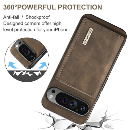 DG.MING M1 Series for Google Pixel 9 Pro XL Case Kickstand PU Phone Cover with Detachable Wallet