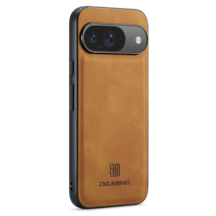 DG.MING For Google Pixel 9 Pro / Pixel 9 Case PU Leather Covered PC+TPU Hybrid Phone Shell
