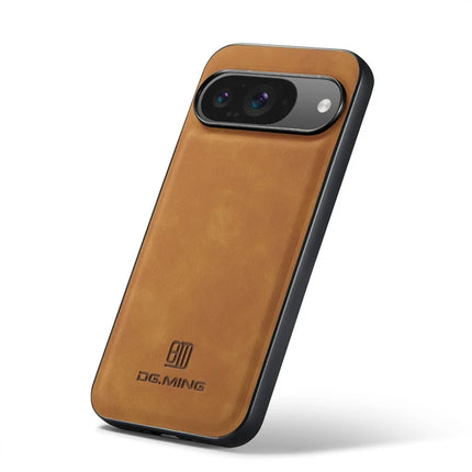 DG.MING For Google Pixel 9 Pro / Pixel 9 Case PU Leather Covered PC+TPU Hybrid Phone Shell