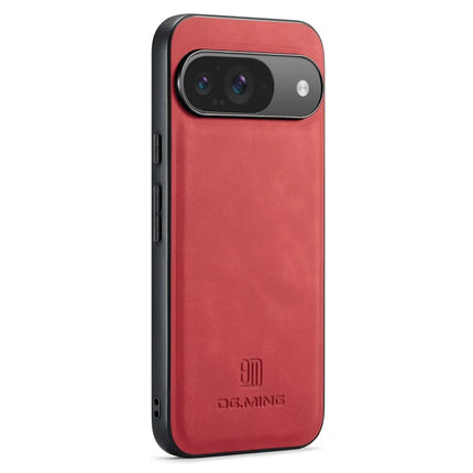 DG.MING For Google Pixel 9 Pro / Pixel 9 Case PU Leather Covered PC+TPU Hybrid Phone Shell