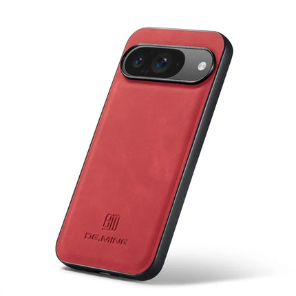 DG.MING For Google Pixel 9 Pro / Pixel 9 Case PU Leather Covered PC+TPU Hybrid Phone Shell