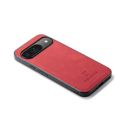 DG.MING For Google Pixel 9 Pro / Pixel 9 Case PU Leather Covered PC+TPU Hybrid Phone Shell