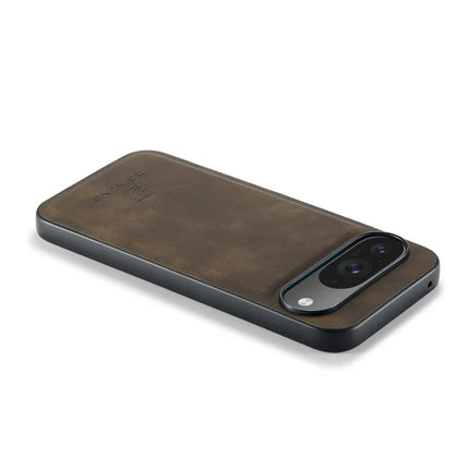 DG.MING For Google Pixel 9 Pro / Pixel 9 Case PU Leather Covered PC+TPU Hybrid Phone Shell