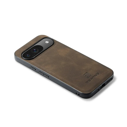 DG.MING For Google Pixel 9 Pro / Pixel 9 Case PU Leather Covered PC+TPU Hybrid Phone Shell